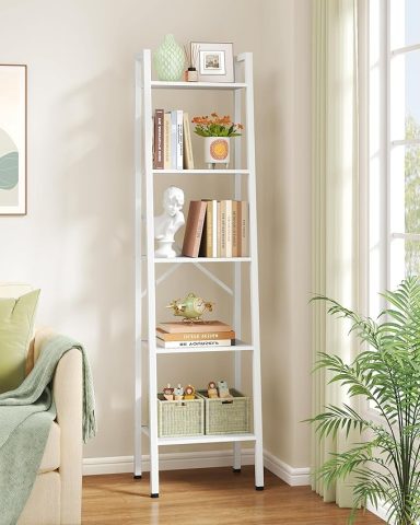 5-Tier Industrial Ladder Bookshelf
