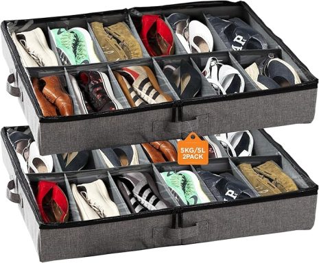 2-Pack Under Bed Shoe Storage